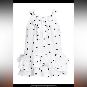 White Polka Dot Ruffle Dress
